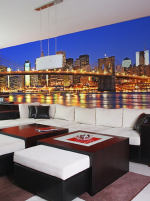 fotomuur woon slaap kamer